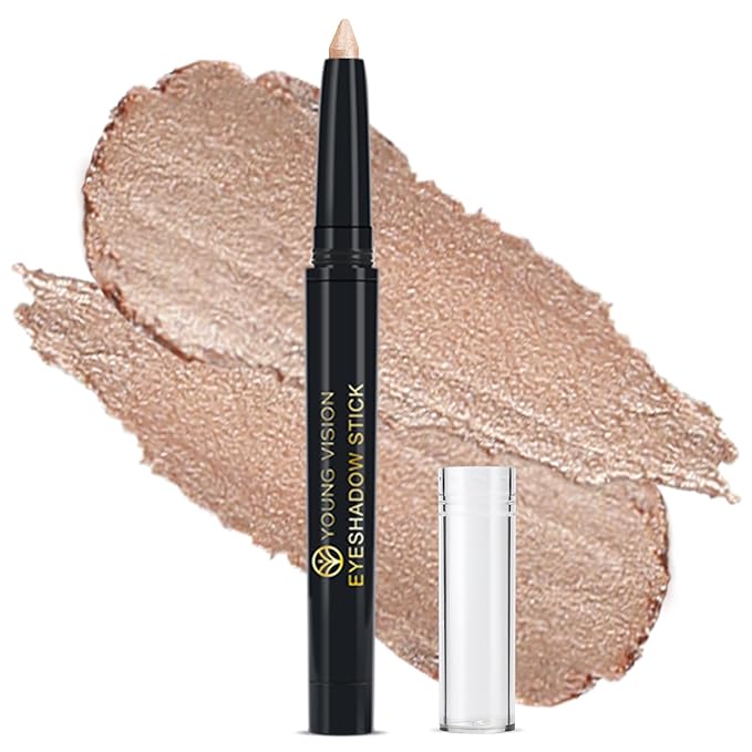 YOUNG VISION Eyeshadow Stick, Shimmer and Matte Cream Eye Shadow Brightener Sticks Eyeliner Pencil Crayon, Waterproof Long Lasting Eye Highlighter Stick Makeup,0.056 Oz(#3-Desert) (10)
