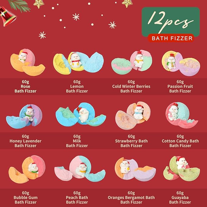 Valentines Day Gifts for Women - Bath Bomb with Surprise Inside, Bath Bomb Gift Set for Sister, Wife, Mom, Son, Daughter｜Spa Gift Set Christmas Gift Idea for Boys Girls Gifts