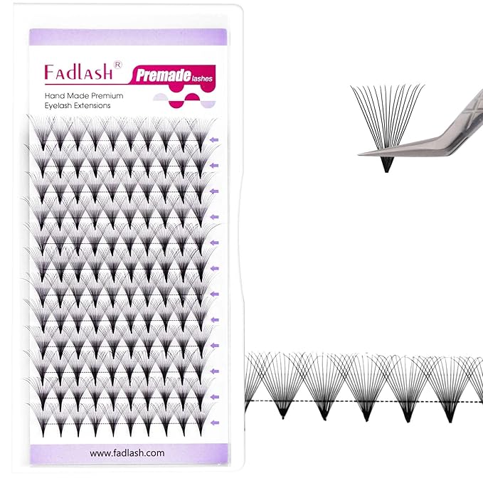 FADLASH Premade Lash Fans D Curl Premade Fans Eyelash Extensions 16D 0.07 Volume Lash Fans Premade Handmade Premade Lash Extensions Fans (16D-0.07D-12mm)