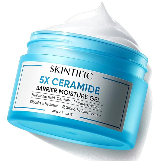 SKINTIFIC Face Moisturizer with 5X Ceramides, Hydrating Moisture Barrier Repair Cream for Oil/Dry Skin Types, Hyaluronic Acid & Centella, Daily Facial Moisturizer, Non-Comedogenic 30 g / 1 fl. oz.