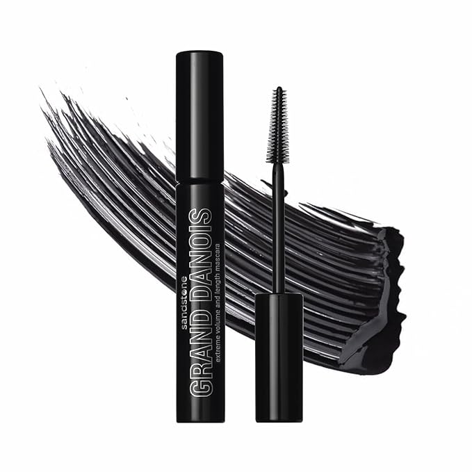 Sandstone Scandinavia Hypoallergenic Mascara for Sensitive Eyes – Black – Smudge-Proof & Sweat-Resistant – Lengthening & Volumizing – Vegan, Fragrance-Free