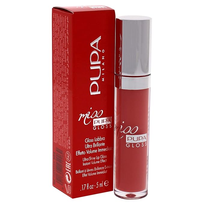 Pupa Milano Miss Milano Lip Gloss - Shiny, Smooth, Plump - Soft, Innovative Gel Texture - Glides Smoothly On Lips - For A Moisturizing And Volume Enhancing Effect - 302 Ingenious Pink - 0.17 OZ