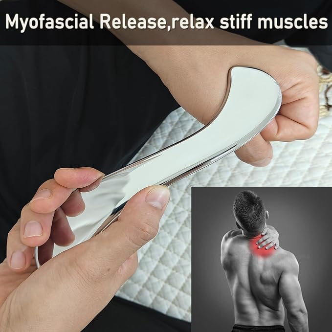 4 in 1 Professional Stainless Steel Muscle Scraper Tool Set, IASTM Tool, Scraping Tool Physical Therapy with Case