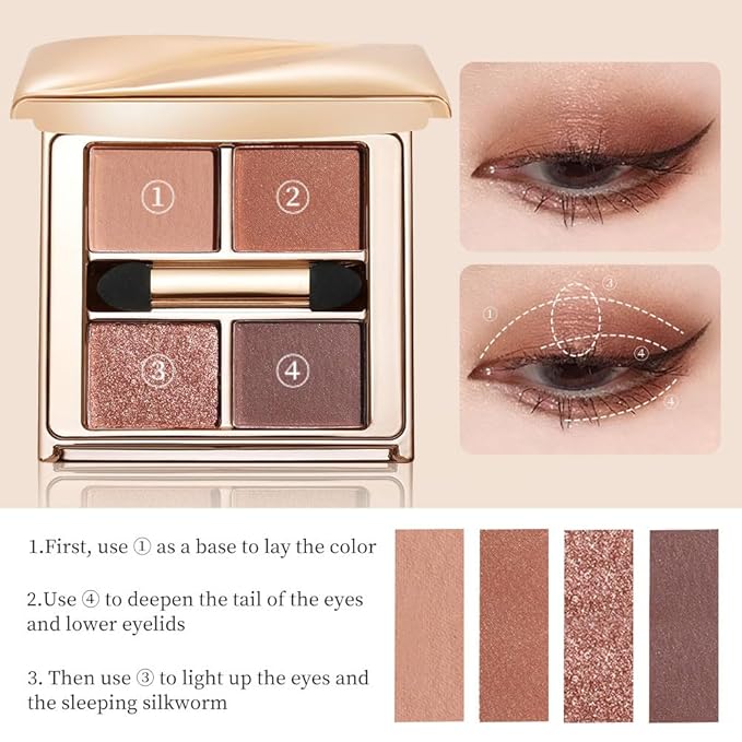 Warm Peach Brown Nude Eyeshadow Palette, Matte&Shimmer Eye Makeup for Natural Daily Looks and Soft Smokey Definition, Enhances Brown Hazel and Green Eyes with High-Pigment Blendable Long-Wear Formula