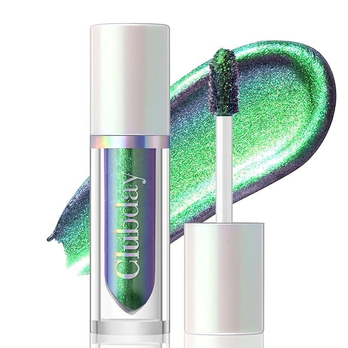 Noerrors Liquid Chameleon Eyeshadow,Metallic Green Multichrome Color Shifting Eyeshadows,Multi-Dimensional Eye Looks,Rich Color Long-lasting Holographic Glitter Makeup,Eye Topper for Party & Holiday