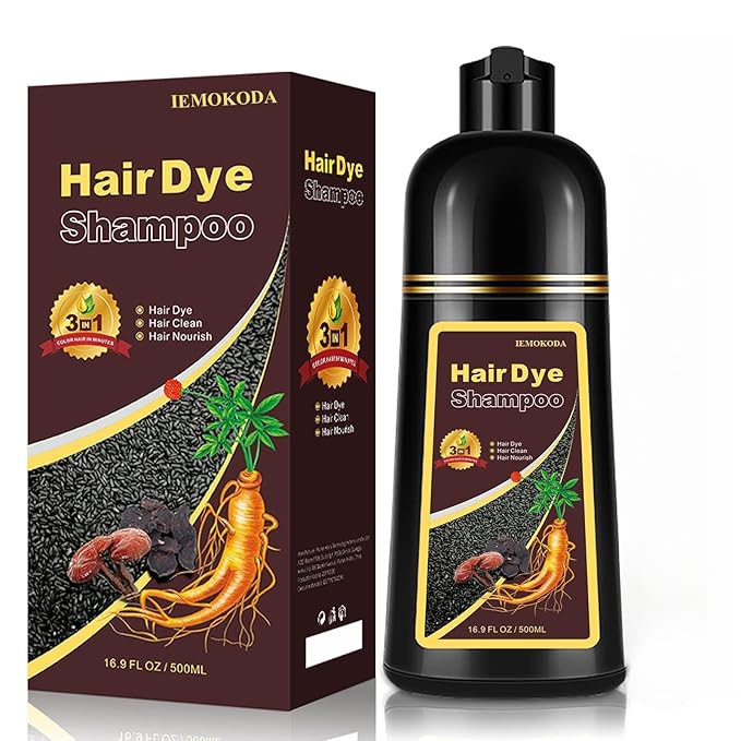 Dark Brown Hair Dye Shampoo for Gray Hair, 3-in-1 Color Shampoo Hair Dye for Women & Men, 100% Gray Hair Coverage, Instant Hair Coloring Shampoo in Minutes, Shampoo Tinte Para El Cabello, Easy to Use