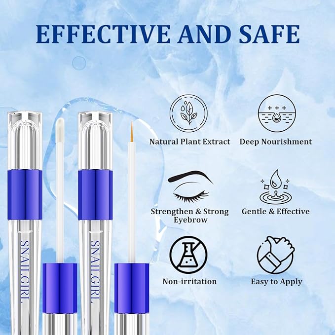 Lash & Brow Growth Serum Kit - Visible Growth in 4 Weeks, 3-Month Supply, Natural Plant Extracts for Longer Eyelashes & Fuller Eyebrows, Gentle Non-Irritating Formula (3ml x 2)