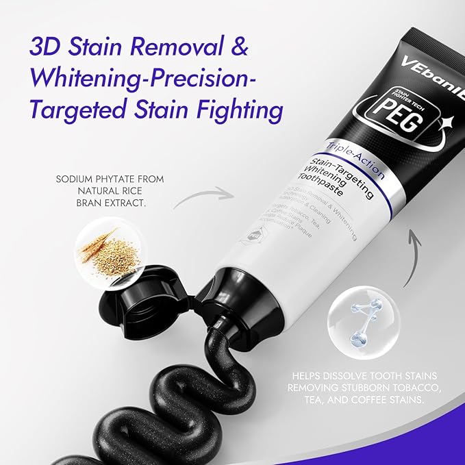 Natural Teeth Whitening Toothpaste with Activated Charcoal, Fluoride Free Deep Stain Remover for Coffee & Smoking, Fights Plaque & Bad Breath, Enamel Safe for Sensitive Teeth, Mint Flavor, 7.14 oz