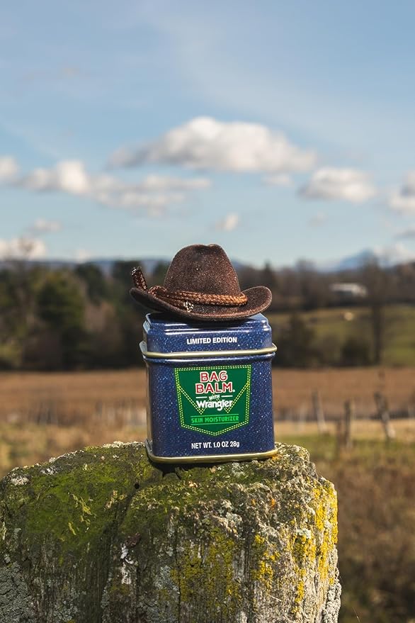 Bag Balm Vermont's Original Skin Moisturizer - Full Body Hydrating Skin Care: Dry Hands, Lips, Face, Feet & More - Unscented, Cruelty & Paraben Free - Day & Night, Men & Women (Wrangler, 3-Pack)
