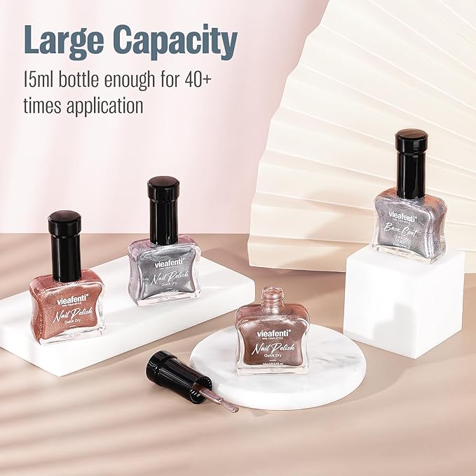 Cat Eye Nail Polish 15ml Holography Silver, Fast Dry Nail Polish with Magnet Regular Cateye Air Dry Oil-Base Glossy Magnetic Nails Polish Non Gel for Home Salon