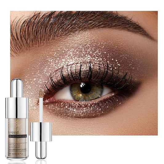 Gunmetal Gray Shimmer Liquid Eyeshadow, Longwear Waterproof Eye Shadow Cream, Buildable Highly Pigmented Blendable Eye Makeup,Vegan Cruelty-Free Paraben-Free for Older Women Stage makeup 06#