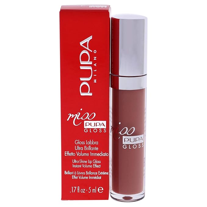 PUPA Milano Miss PUPA Milano Lip Gloss - Shiny, Smooth, Plump - Soft, Innovative Gel Texture - Glides Smoothly On Lips - For A Moisturizing And Volume Enhancing Effect - 105 Majestic Nude - 0.17 OZ