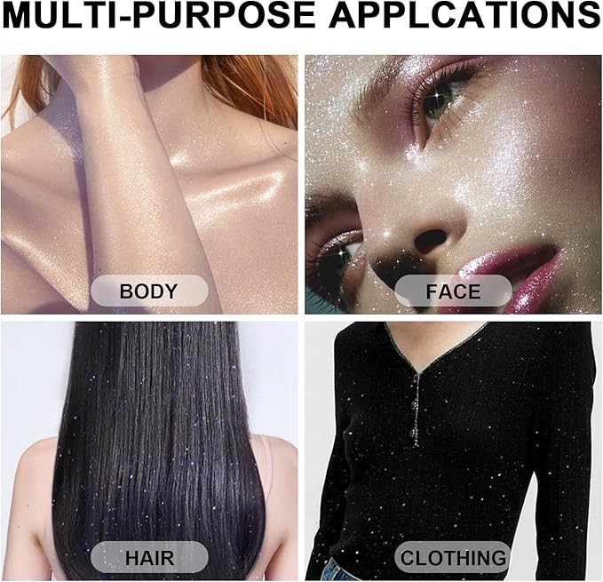 Hair and Body Glitter Spray, 1PC Glitter Hairspray Dry Powder Makeup for Clothes, Festival Rave Prom Loose Sparkle Powder,Holographic Ultra Fine Resin Glitters for Crafts (1PC Blue)