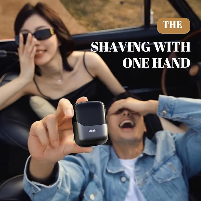 Electric Foil Shaver for Men: Portable Electric Razor for Beard/Face - 3 Floating Blade LED Display USB-C Fast Rechargeable - IPX7 Waterproof for Travel & Home, Charcoal Black