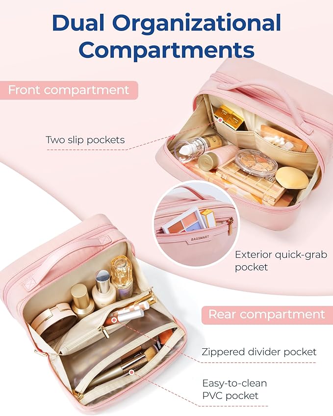 Bagsmart travel makeup bag large