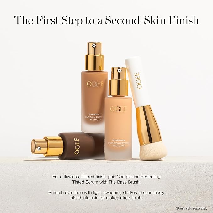 Ogee Complexion Perfecting Liquid Foundation - Lightweight Tinted Moisturizer For Face (Hazel 2.00N - Light, Golden Undertones) - with Vitamin C & Jojoba Oil - Certified Organic & Made in USA