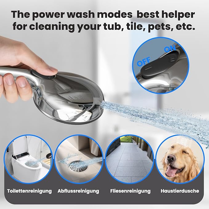 Shower Head with Handheld, Shower Heads High Pressure, Shower Head with Filter-Hand Held Showerhead Set,7 Modes Filtered Showerhead with 59″Replacement Hose/Bracket/Filters (Chrome)