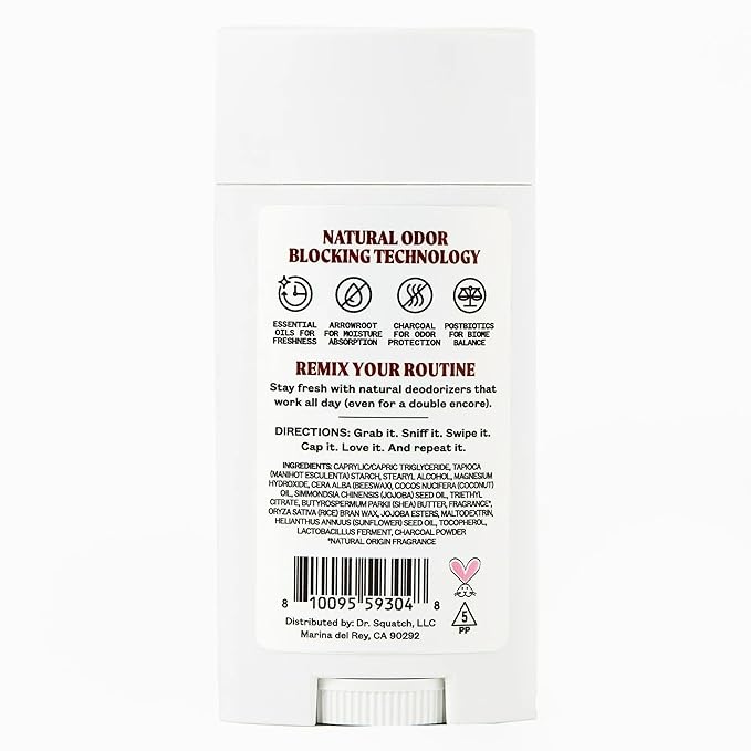 JUKEBOX Natural Deodorant for Women–Vanilla on Vinyl Scent-Aluminum-Free, No Baking Soda, No Harsh Chemicals, Odor Blocking Technology, Vanilla Bean, Ylang Ylang, Amber-a Dr. Squatch Brand-2.65oz