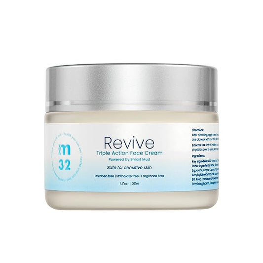 MOLECULE32 Revive Triple Action Face Cream with Fulvic Acid | Paraben Free | Phthalate Free | Squalene | Deeply Moisturizing