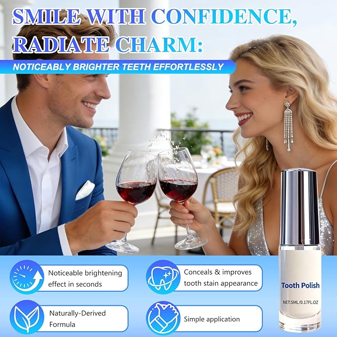 2 Pcs Tooth Paint,Tooth Polish,Teeth Whitening Paint & Polish Kit, Portable Teeth Whitening for Daily Use (2Pcs)
