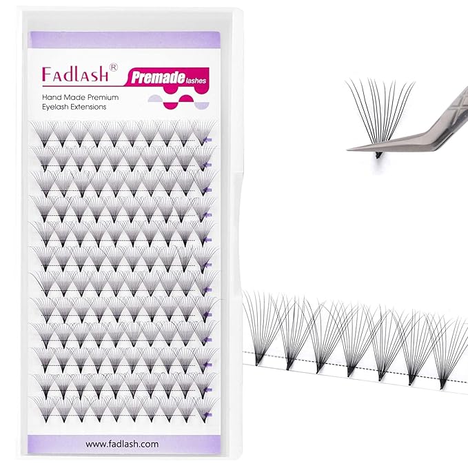 FADLASH Premade Lash Fans D Curl Premade Fans Eyelash Extensions 12D 0.07 Volume Lash Fans Premade Handmade Premade Lash Extensions Fans (12D-0.07D-16mm)