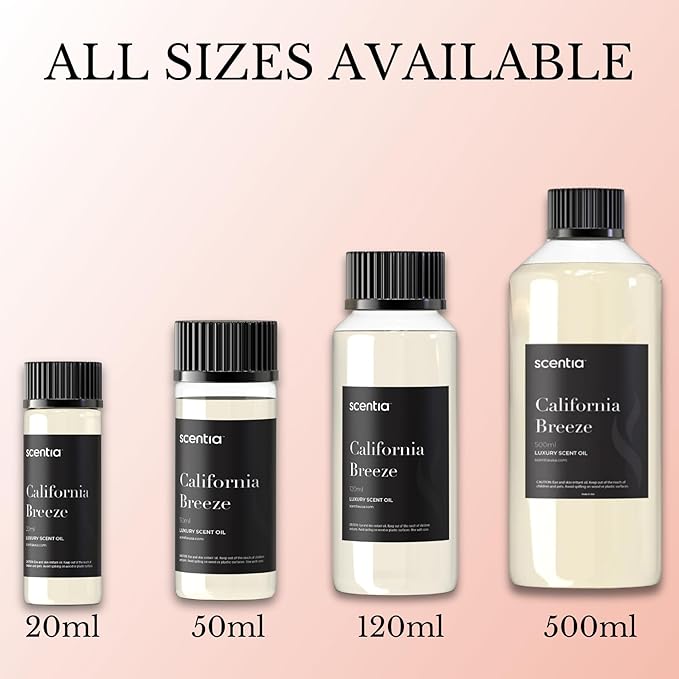 Scentia Diffuser Oil Inspired by Delano Hotel Scent - 500 mL 16.9 fl oz - Essential Oil Blend Orange, Green Tea for Aromatherapy Diffusers, Fragrance Oil Refill - California Breeze, Made in USA