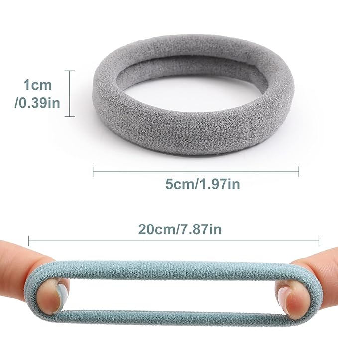 100 Pcs Thick Seamless Hair Ties, Ponytail Holders Hair Accessories No Damage for Thick Hair Valentine's Day Gift(Cool Colors)