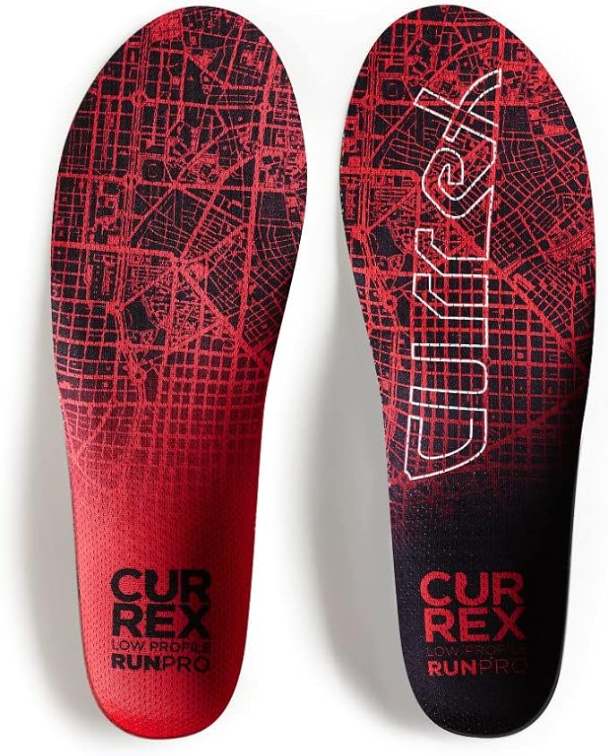 CURREX RunPro Insoles for Running Shoes, Arch Support Inserts to Help Reduce Fatigue, Prevent Injuries, Boost Performance for Men & Women (Low Arch, Size Medium)