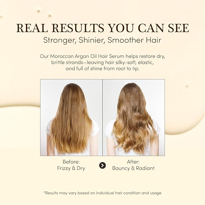 Argan Oil for Hair - Moraccan Oil for Hydrates, Repairs Dry, Frizzy, Damaged Hair, Repairs Frayed Ends, Smooths & Strengthens, Suitable for All Hair Types, 3.38 Fl Oz