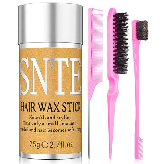 Hair Wax Stick & Slick Back Hair Brush – Frizz Control for Women & Kids, Non-Greasy & No Residue – Smooths Flyaways, Creates Sleek Ponytails & Buns – Styling Accessories & Teen Girl Gifts Trendy Stuff