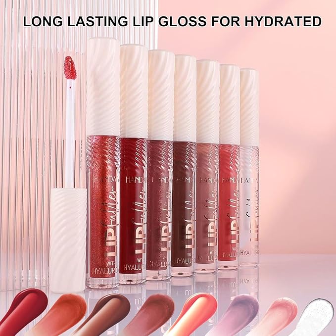 Lip GlossTinted Glitter Lipgloss Lip Oil Teens Moisturizing Lipstick Lip Balm High Shine And Vegan Plumping Lip Gloss For Women Girls Long-Lasting Dry Lip Care lip pumper gloss Moo-Dy Peach04