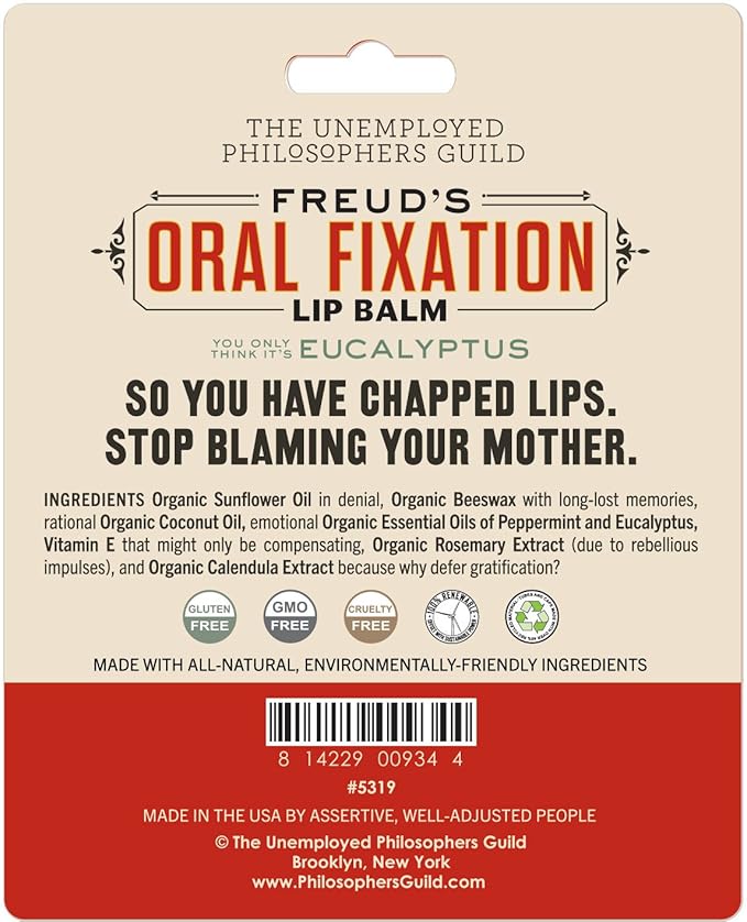 Sigmund Freud's Oral Fixation Lip Balm Ingredients