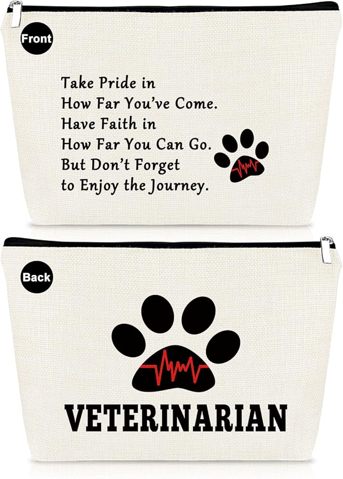 Vet Tech Gifts Veterinarian Gifts Makeup Bag New Veterinary Medicine Graduation Present Travel Cosmetic Bag Christmas Birthday Present for Veterinarian Veterinary Technician Toiletries Pouch