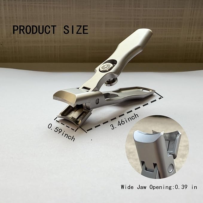 German Nail Clippers for Men, Women & Seniors with Thick Nails - Heavy Duty Ultra Sharp Stainless Steel Clippers with Wide Jaw, Anti-Splash Design, Safety Lock and Catcher