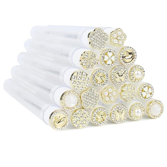 20pcs Mascara Wands Tube Reusable Lash Brush Golden Metal Tube Eyelash Brush Tubes Spoolies Lash Extension Brushes Applicators Makeup Tools (Golden Metal-MIX)