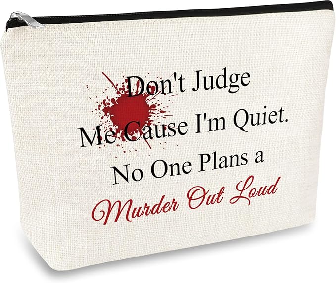 True Crime Gifts For Women Makeup Bag True Crime Lover Fan Junkie Gift Travel Cosmetic Bag Funny Serial Killer Podcast Lovers Horror Quotes Gift Makeup Pouch