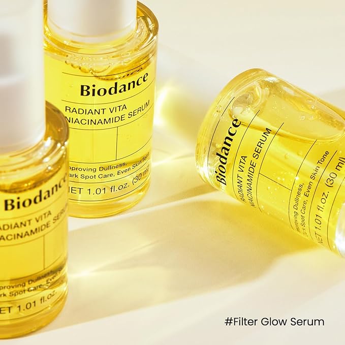 BIODANCE Radiant Vita Niacinamide Serum, for Even Tone Dark Spot Care with Vitamin C, Hydrating for Sensitive Skin, Filter Glow Serum, Korean Skin Care, Gifts for Women | 1.01 floz x 1 ea