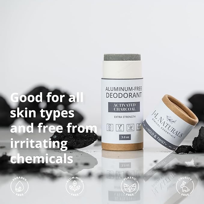 J&L Naturals Aluminum Free Deodorant for Men & Women | 100% Natural Ingredients With Coconut Oil, Shea Butter, & Essential Oils | Sustainable, Eco-Friendly (Unscented & Woody, 3.0 Oz (Pack of 4))