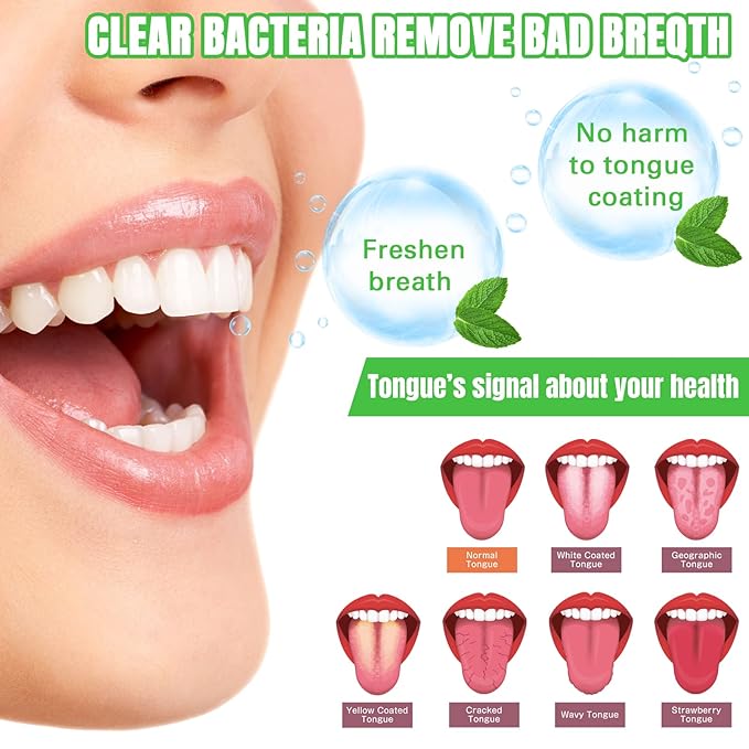 Yinkin 18 Pcs Tongue Scraper for Adults, Tongue Scraper Cleaner, Oral Care Brush for Reducing Bad Breath Adults Healthy Oral Care Tools Easy to Use