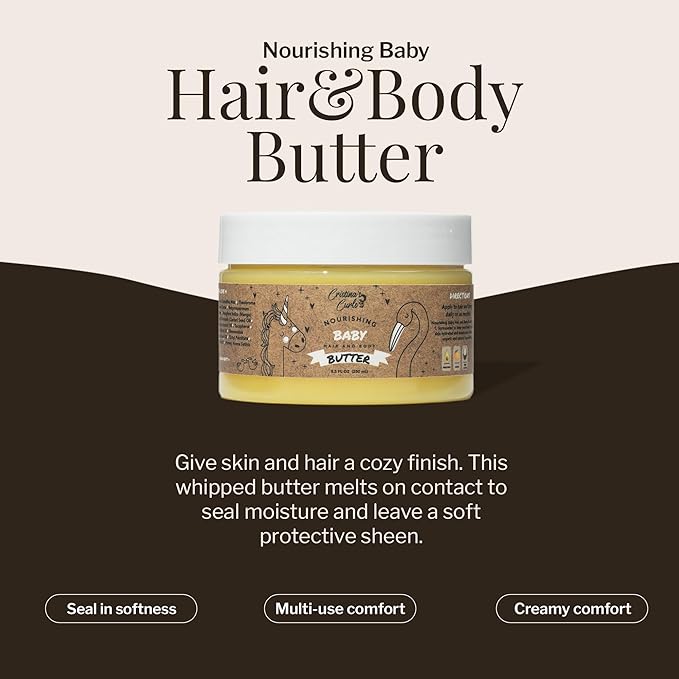 Cristina's Curls Nourishing Baby Hair And Body Butter – Rich Whipped Moisture To Seal Soft Skin And Strands