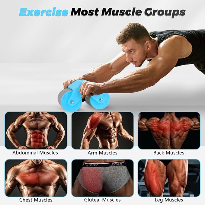 Automatic Rebound Abdominal Wheel Workout,2 Wheels