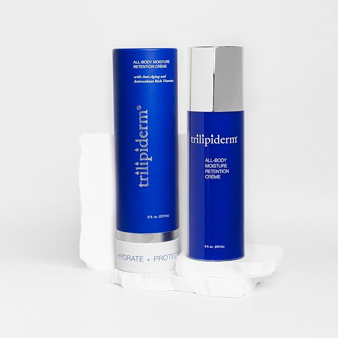 Trilipiderm All-Body Moisture Retention Crème – Plant-Based All-Day Lightweight Hydration for Body and Face, Meadowfoam, Lipid Replacement, 8 Ounce Airless Pump Bottle
