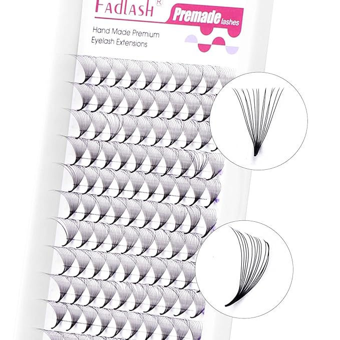 FADLASH Premade Lash Fans D Curl Premade Fans Eyelash Extensions 14D 0.07 Volume Lash Fans Premade Handmade Premade Lash Extensions Fans (14D-0.07D-8-14mm)