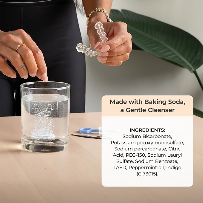 PUL Retainer Cleaner Tablets - Aligner Cleaner for Invisalign and Clear Aligners, Daily Retainer Cleaning Tablets and Denture Cleaner Tablets - Removes Odor, Stains and Plaque - 30 Day Supply