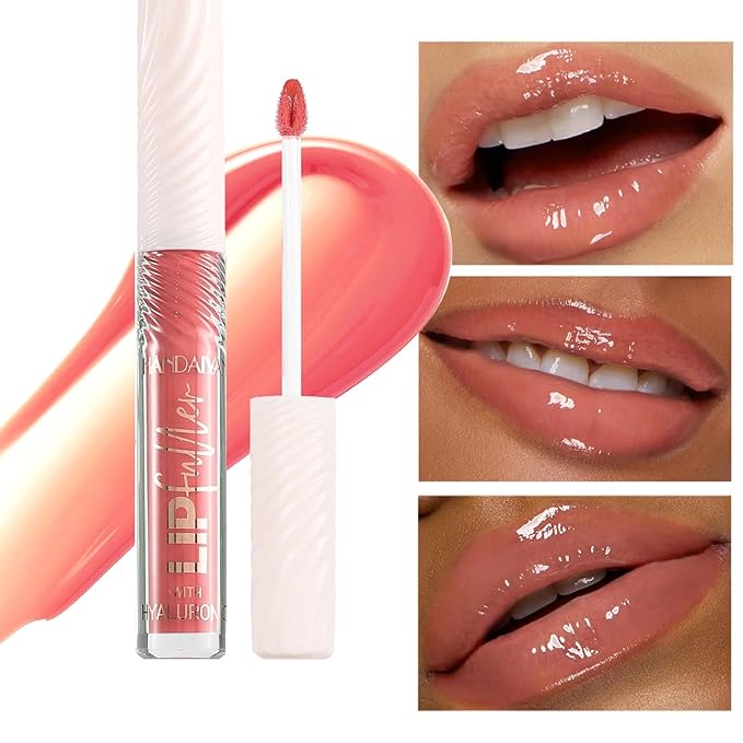 Lip GlossTinted Glitter Lipgloss Lip Oil Teens Moisturizing Lipstick Lip Balm High Shine And Vegan Plumping Lip Gloss For Women Girls Long-Lasting Dry Lip Care lip pumper gloss Moo-Dy Peach04