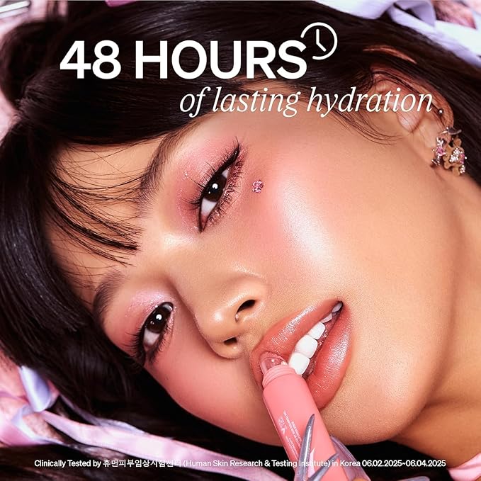 KNEMO LipLock Jelly Serum for Dry Lips, Long-Lasting, Hydrating, Plumping, Glossy Mask with Rose PDRN, Carrot Collagen, Pillow Peptide, Moisturizing Tinted Lip Balm. (Peach Muse)