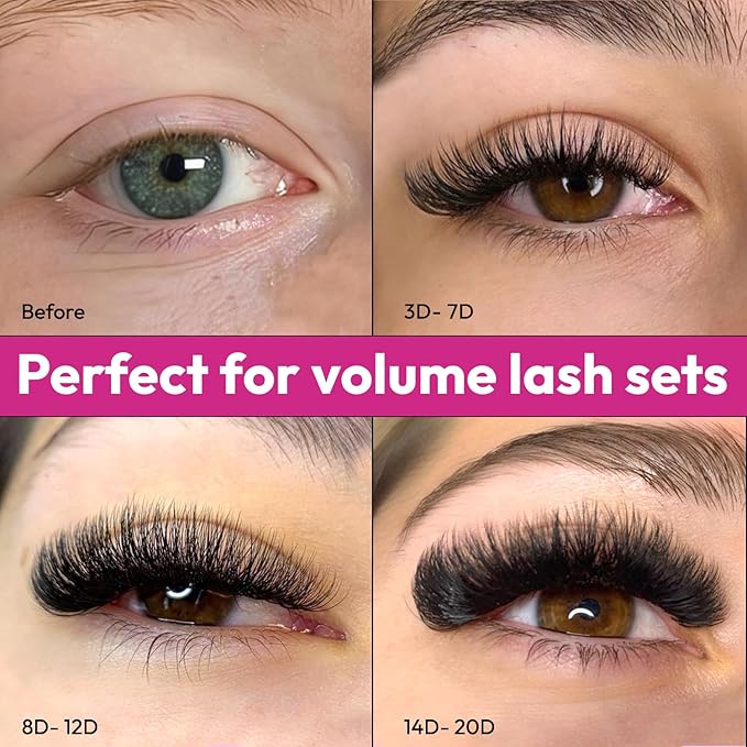 Eyesy Lash 500 Promade Fans - Volume Premade Lash Fans for Eyelash Extensions Pointy Base Handmade Loose Pre Made Eyelashes Middle Stem Soft and Lightweight (5D 0.05 C 12mm)