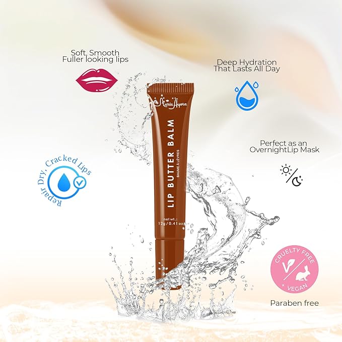 Deep Hydrating Lip Butter Balm - Hydrating Lip Treatment with Glossy Finish, Shea Butter, Vitamin E, Peptides & Hyaluronic Acid - Vegan, Non-Sticky, Lip Care - 2 Pack (Vanilla Beige-Unscented)
