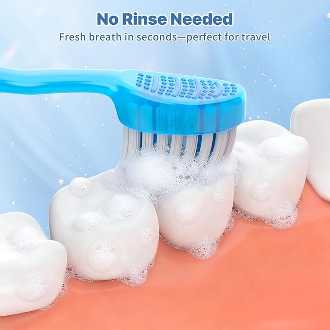 5-in-1 Disposable Toothbrush with Toothpaste(12 Pack), Individually Wrapped Mini Travel Toothbrush, Soft Bristles, Dental Floss, Toothpick & Tongue Scraper, No Water Needed, 4 Flavors