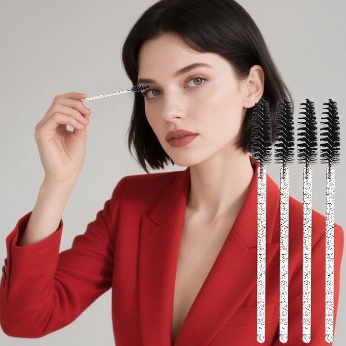 Mascara Wands, Disposable Lash Brushes for Eyelash Extensions Makeup Brush Bulk Tool Set(150Pcs, Crystal Black)